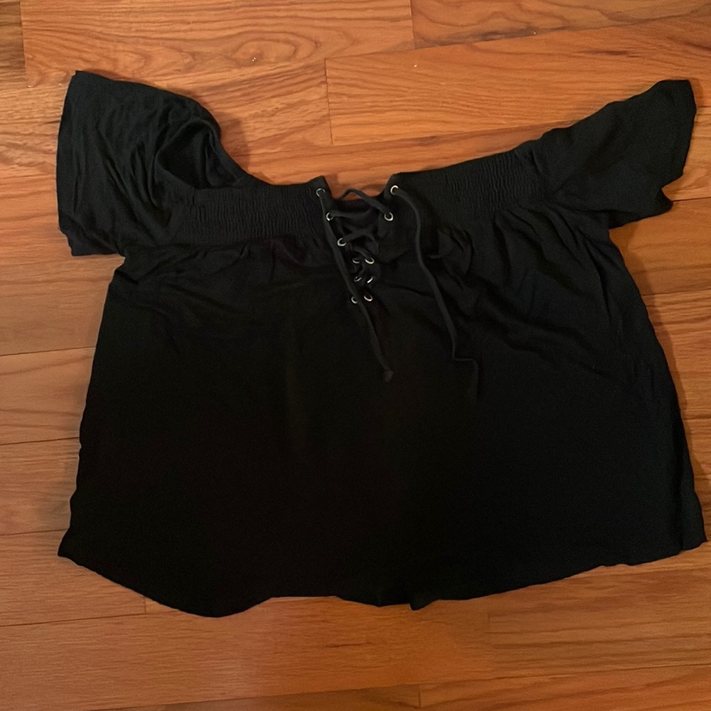 American Eagle Black Criss-Cross Shirt